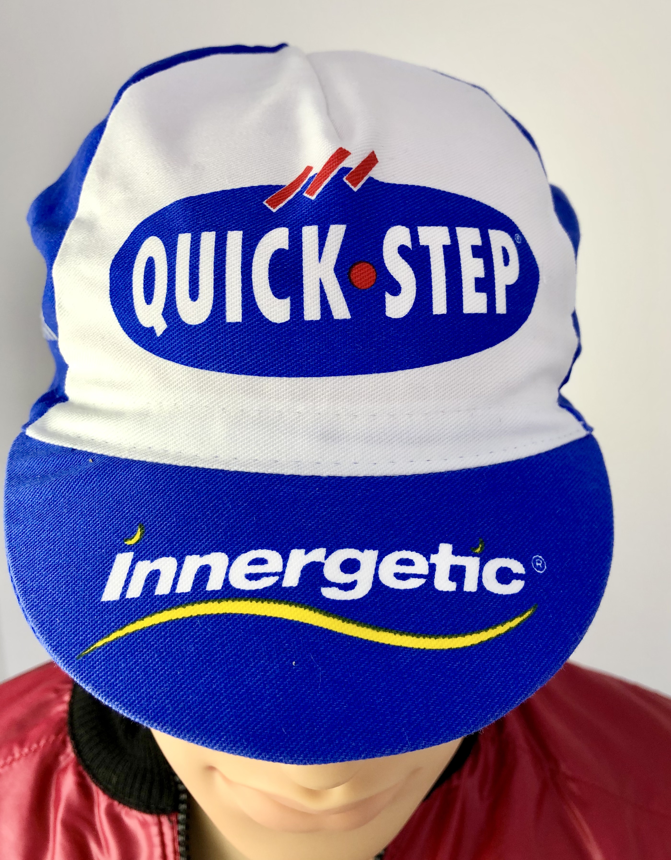 Retro Radsportmütze Team Quick Step - Innergetic, weiß / blau