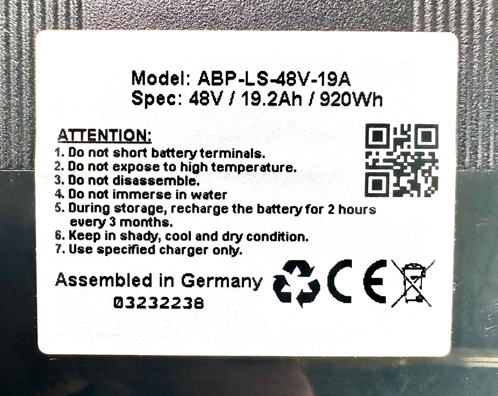 UD Silverfish Akku / Batterie 48V, 19.2 Ah, 920Wh 