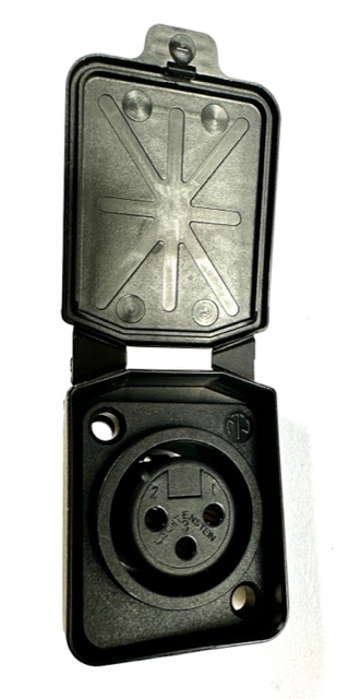 XLR D 3-pin Ladebuchse weiblich mit Dichtkappe