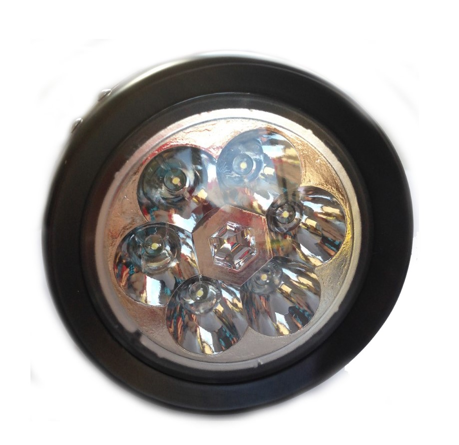 6 LED Frontlampe Batterie 80 mm schwarz