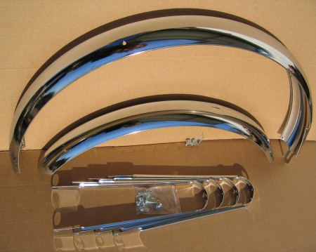 Schutzbleche Edelstahl mit Bandstreben 20 Zoll 80 mm breit