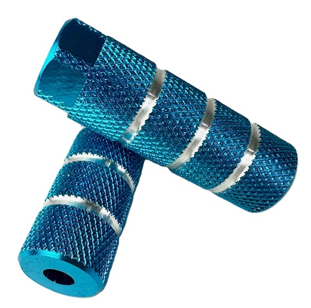 BMX Aluminium Axle Pegs / Fußrasten M10 – Blau, für Vorderachse
