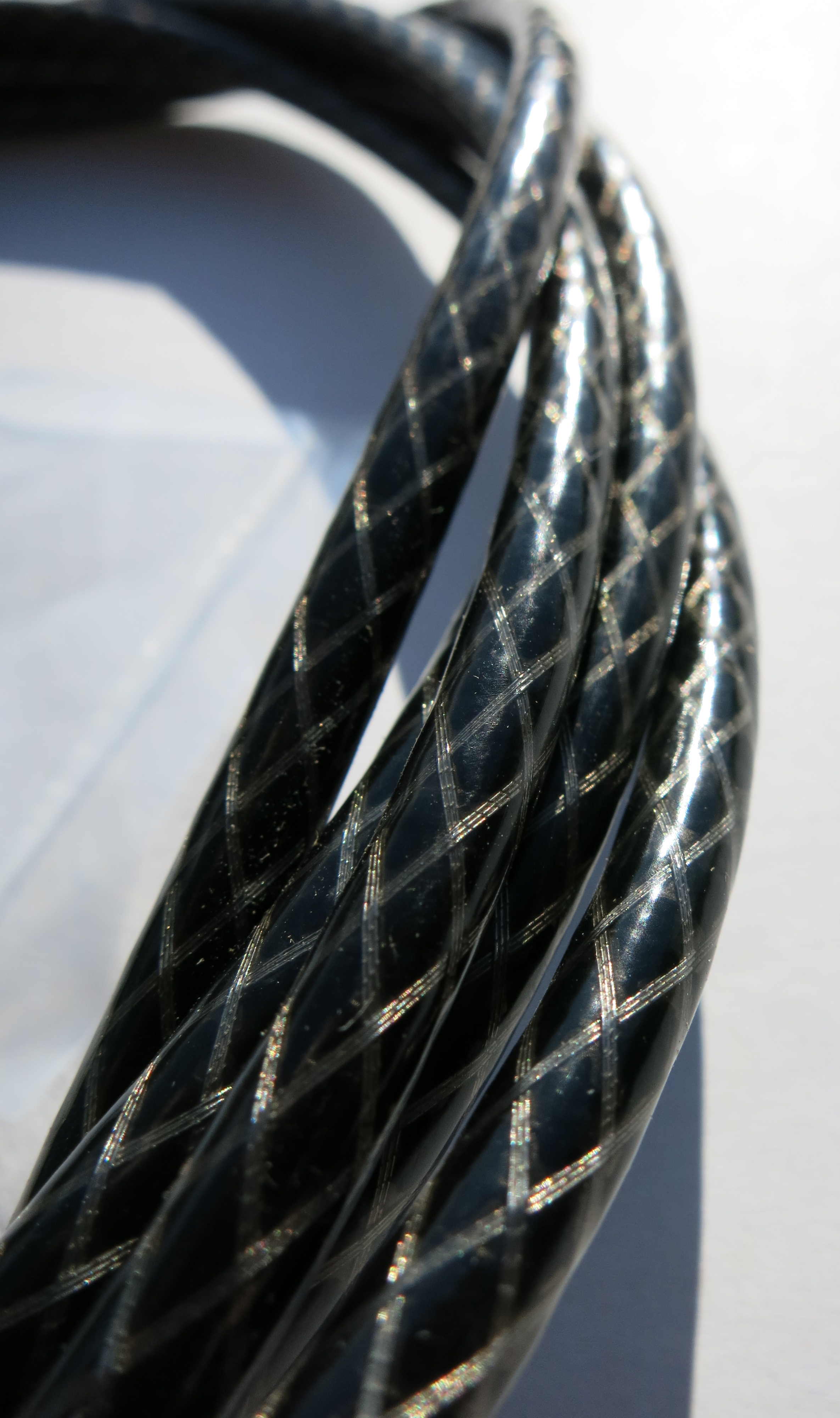 Außenzug Bowdenzug Silber / Schwarz Raute metallic 2,50 m 5 mm