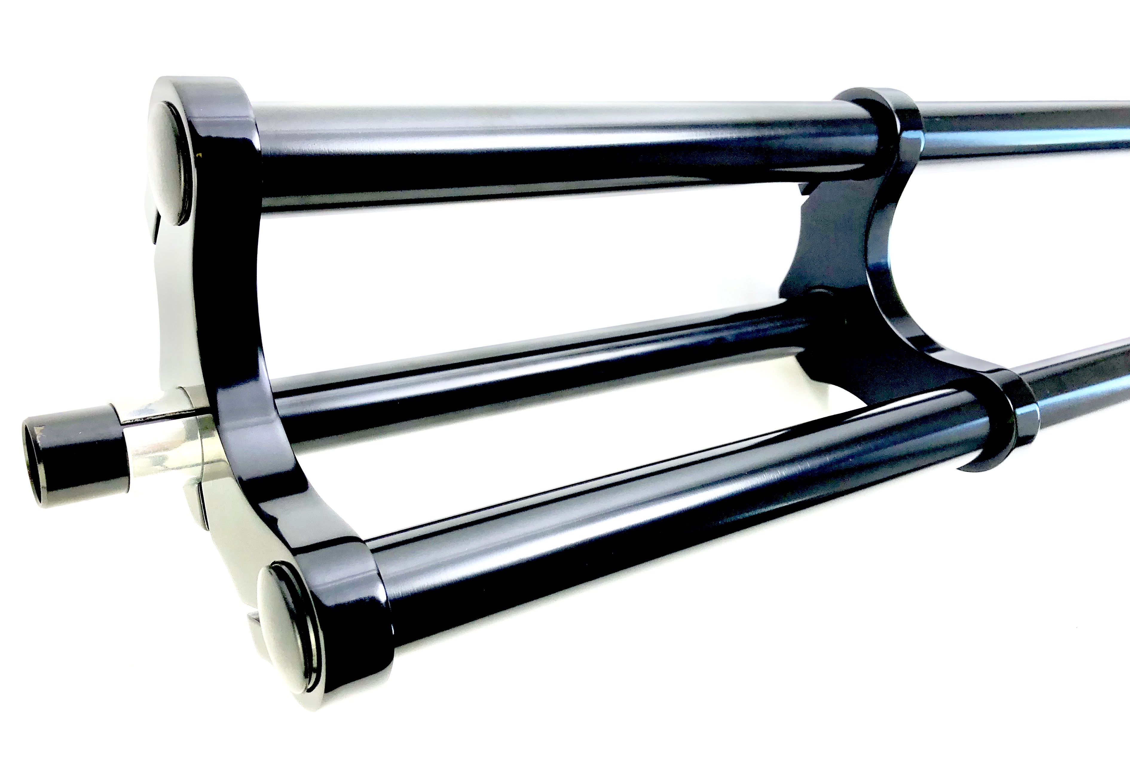 Doppelbrückengabel, langer Schaft, offset 840 mm, schwarz für 20-28 Zoll Reifen