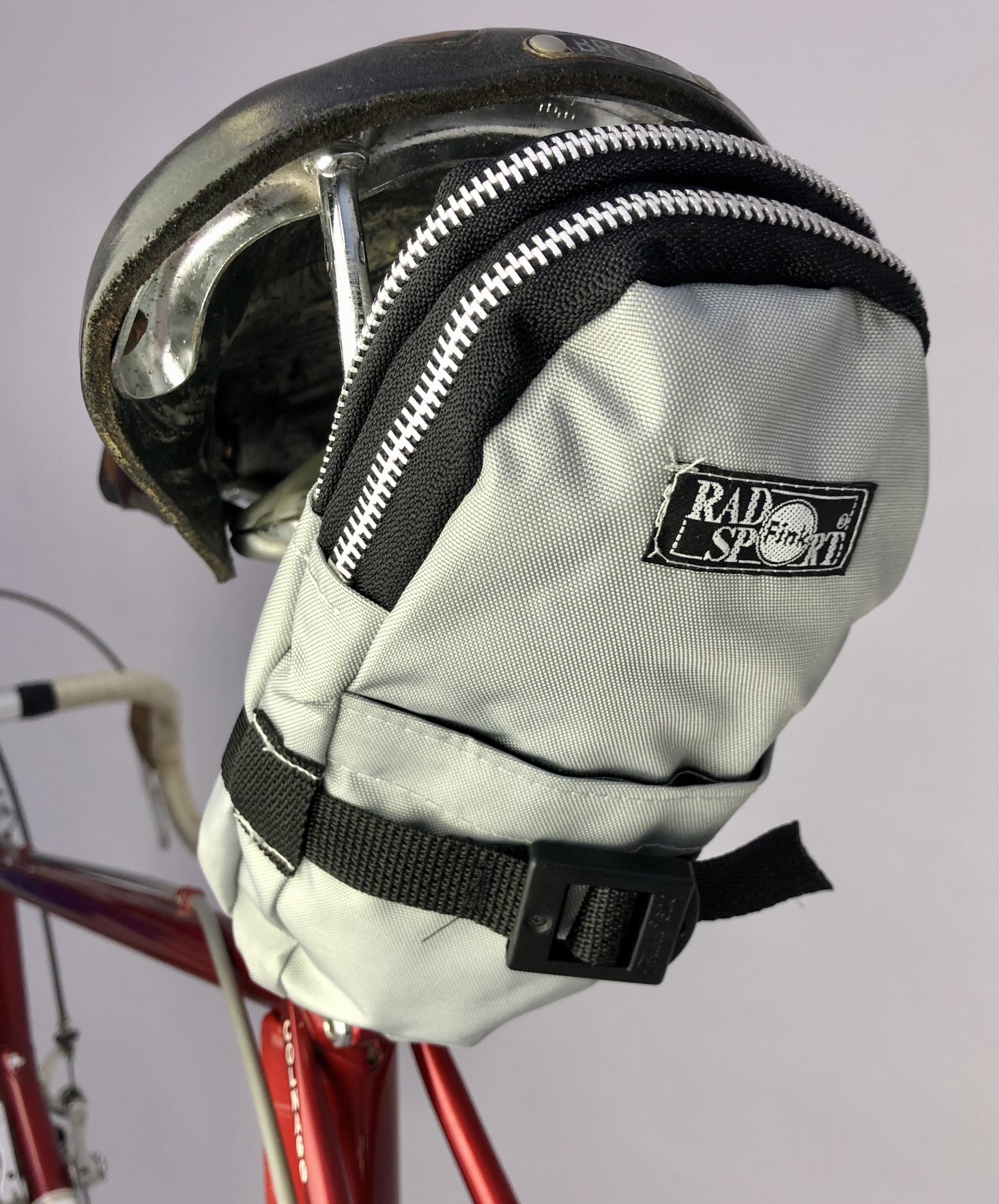 Doppel-Satteltasche Rennrad Reifentasche Nylon grau