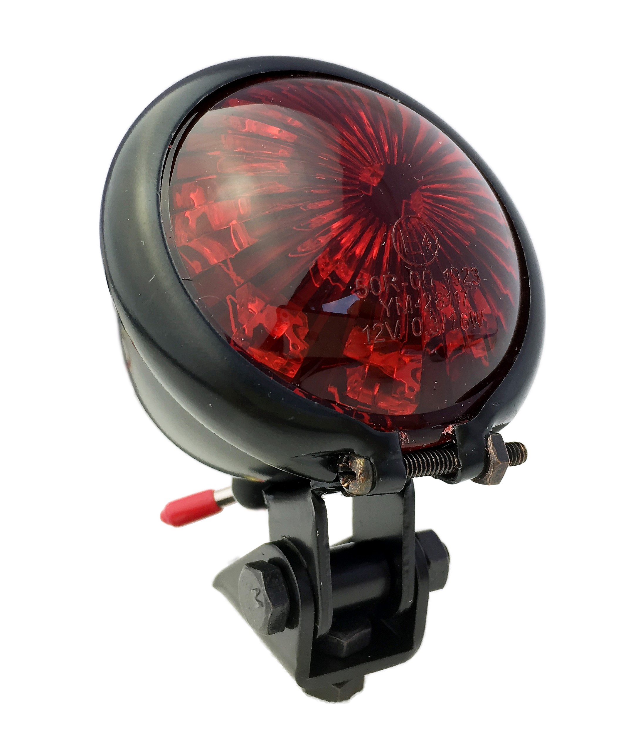 Bates Rücklicht LED rot, Retro Moped Style, Batterie schwarz