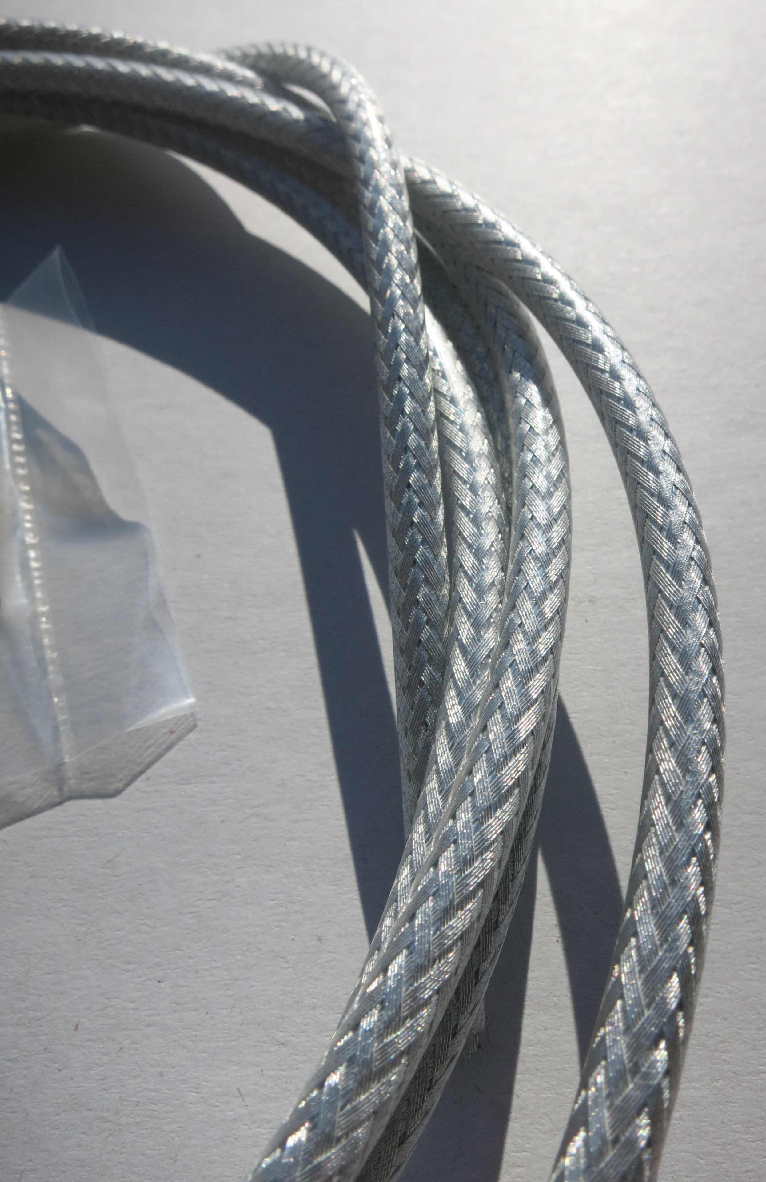 Außenzug Bowdenzug Silber geflochten metallic 2,50 m 5 mm