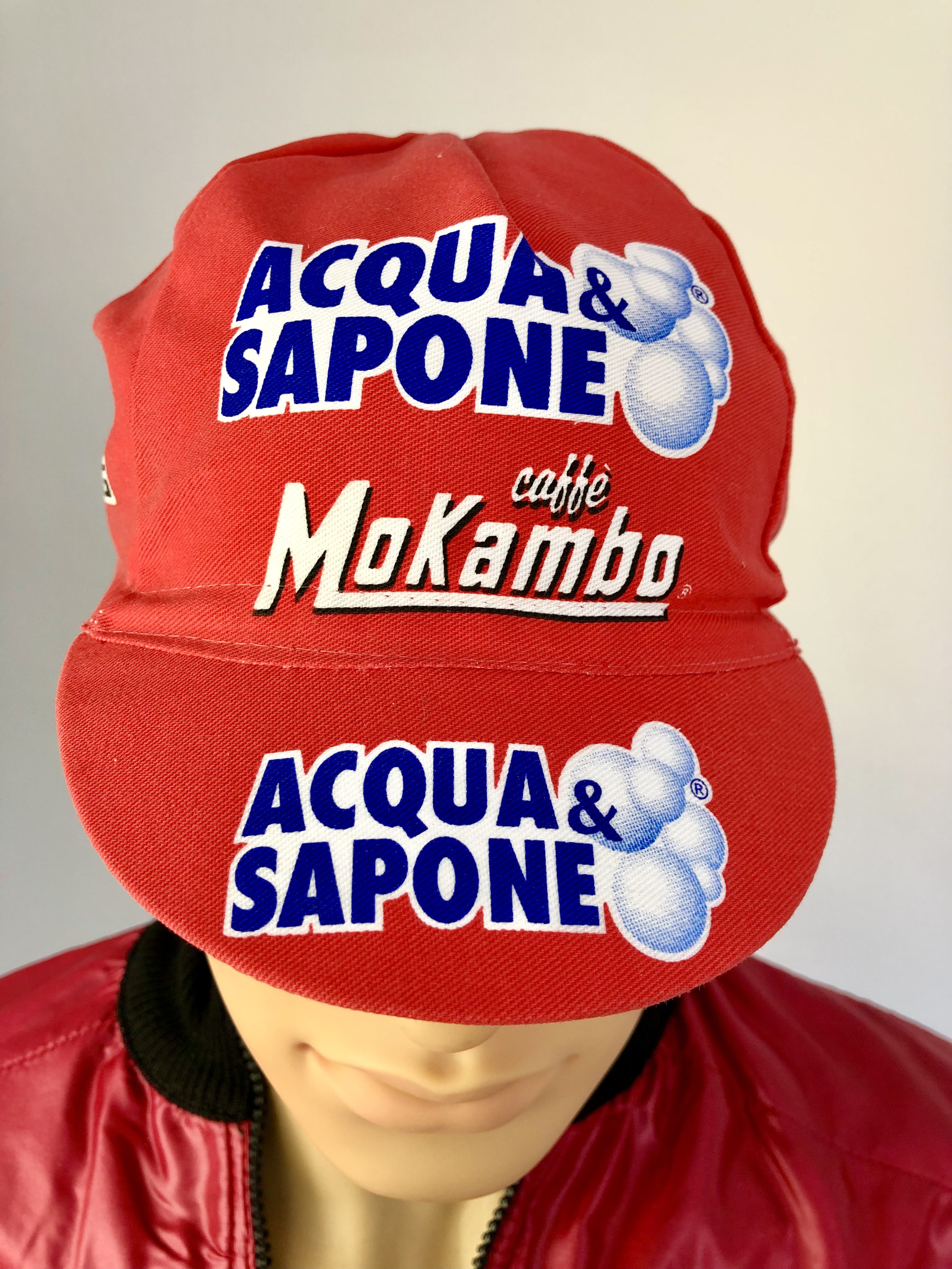 Rennradkappe_historical_team_cap_retro_cyling_radmutze_rennkappe_radlercap_la_casquette_fahrradkultur__Acqua-Sapone-MoKambo34