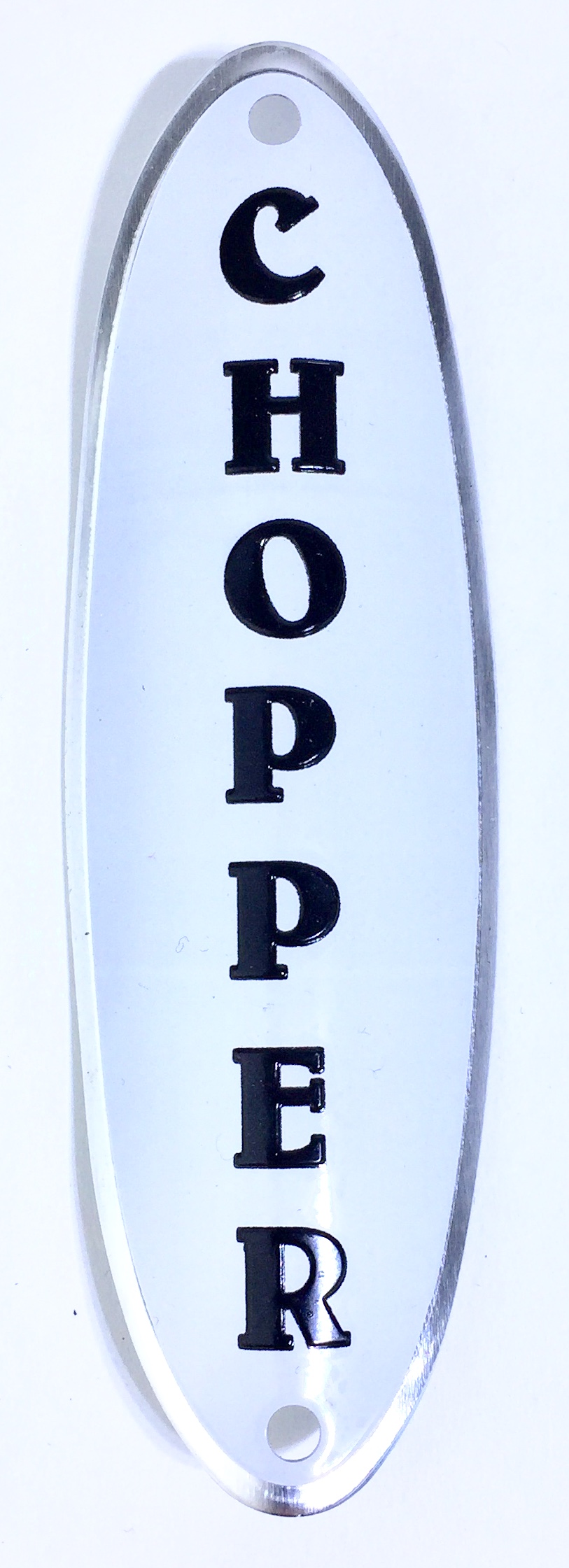 Chopper Steuerkopfschild Oval weiß