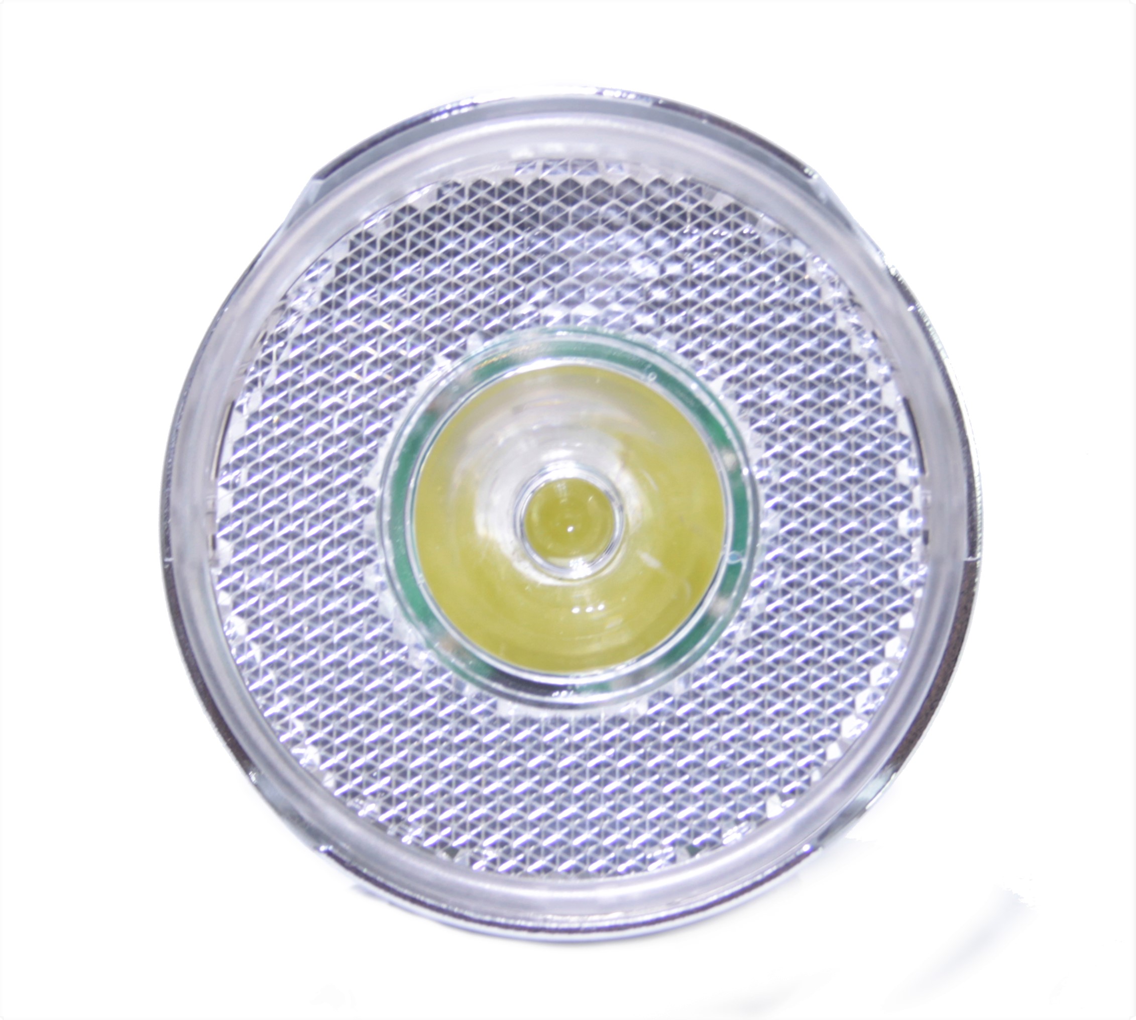 CC Retro LED Frontlampe Batterie 65 mm chrom mit Sonnenschute