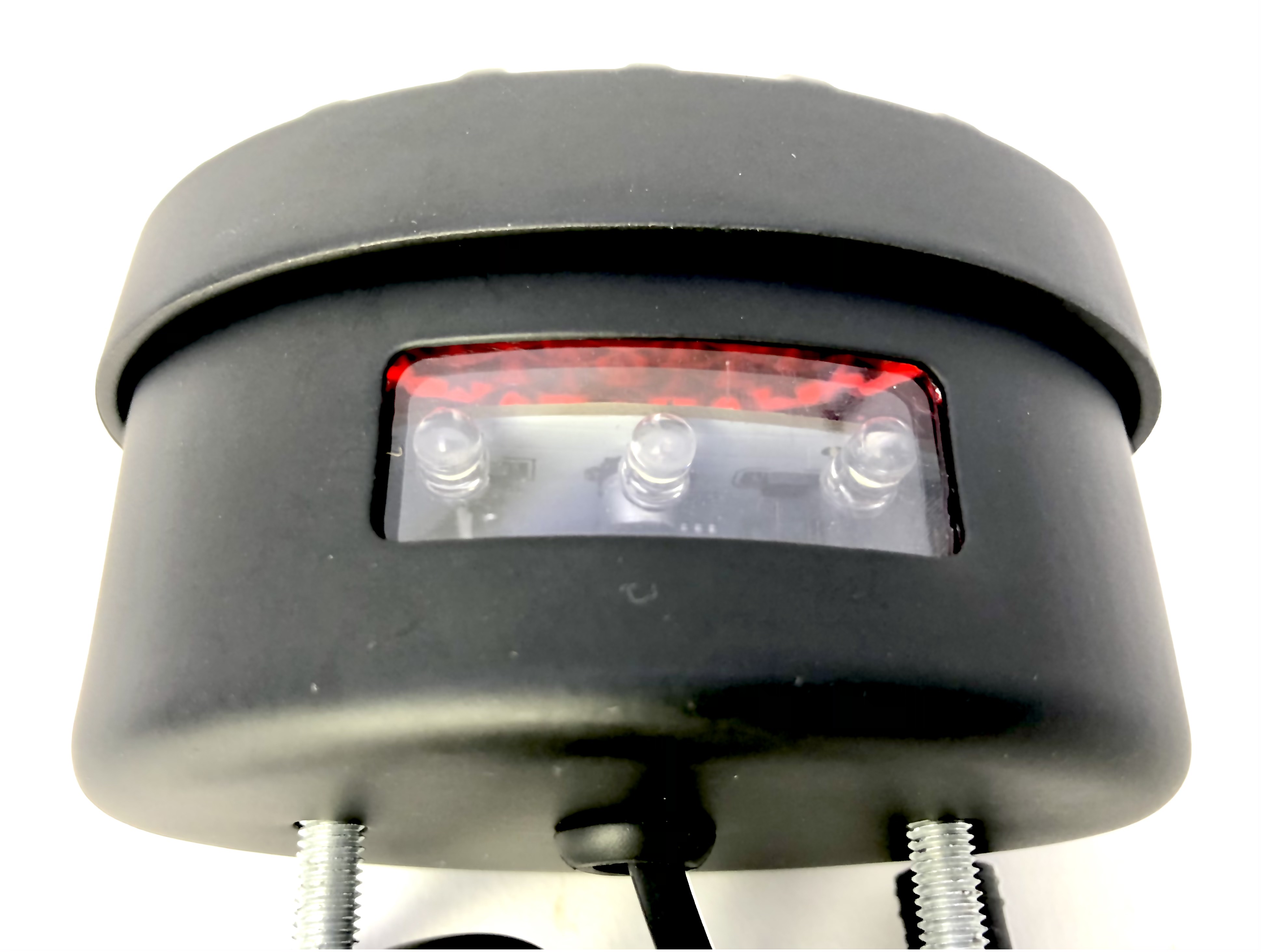 E-Bike Rückleuchte LED rot, mattschwarz Schutzgitter mit Nummernschildbeleuchtung